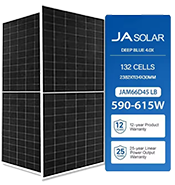 JA Solar Panneau solaire 595W Bifacial N Type,  Pv Panel with Deep Blue 4.0 Pro Topcon - Poly-Lab Industrie